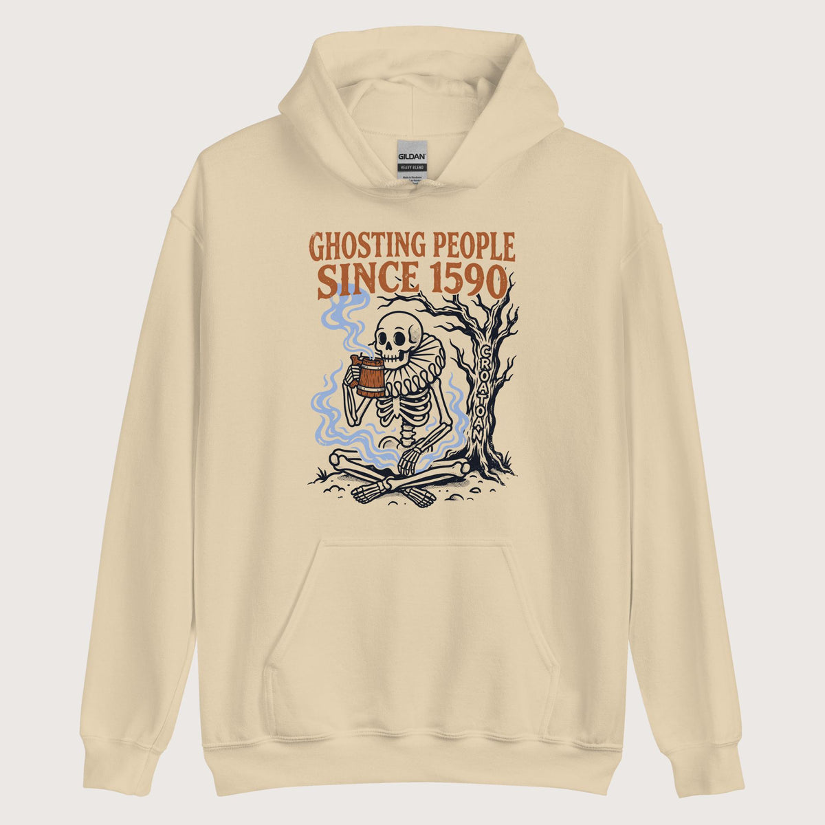 Sand Roanoke Colony Ghosting Since 1590 Hoodie - history buff gift by HistoHead