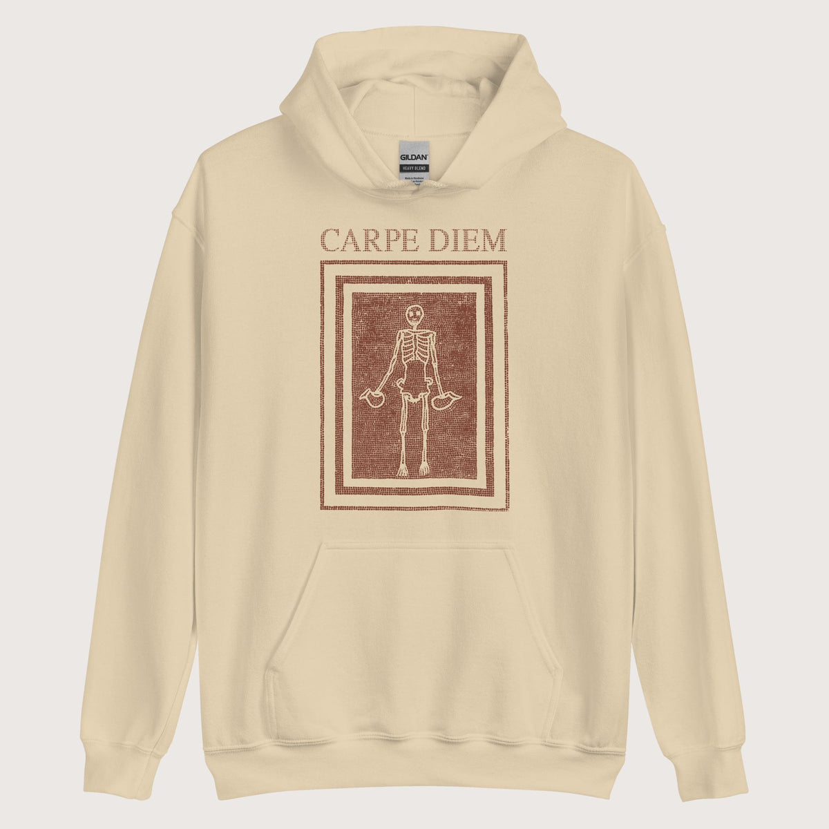 Sand Carpe Diem Skeleton Hoodie - history buff gift by HistoHead
