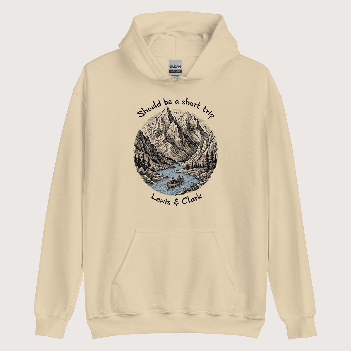 Sand Lewis & Clark Short Trip Hoodie - history buff gift by HistoHead