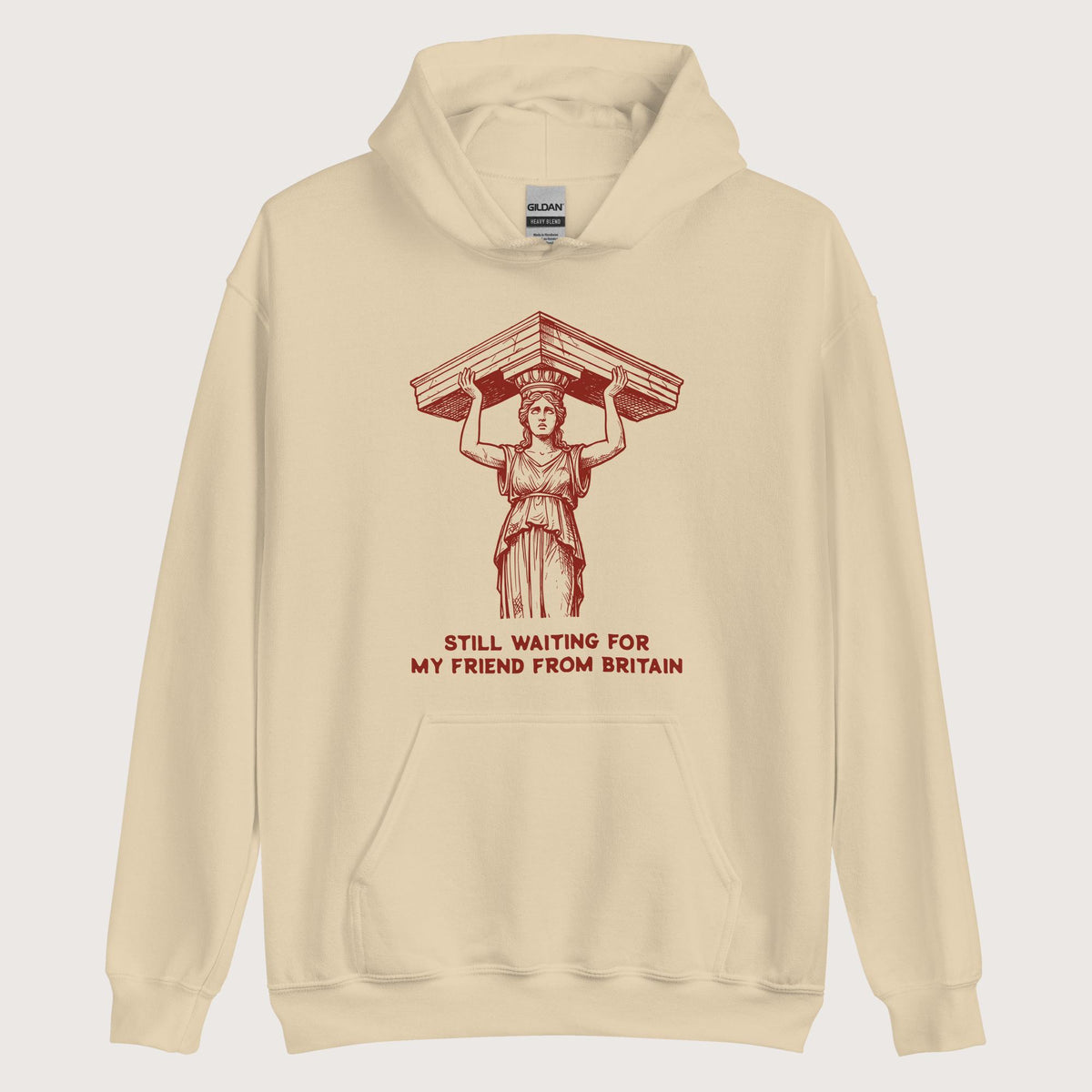 Sand Caryatid Waiting for Her Friend Hoodie - history buff gift by HistoHead
