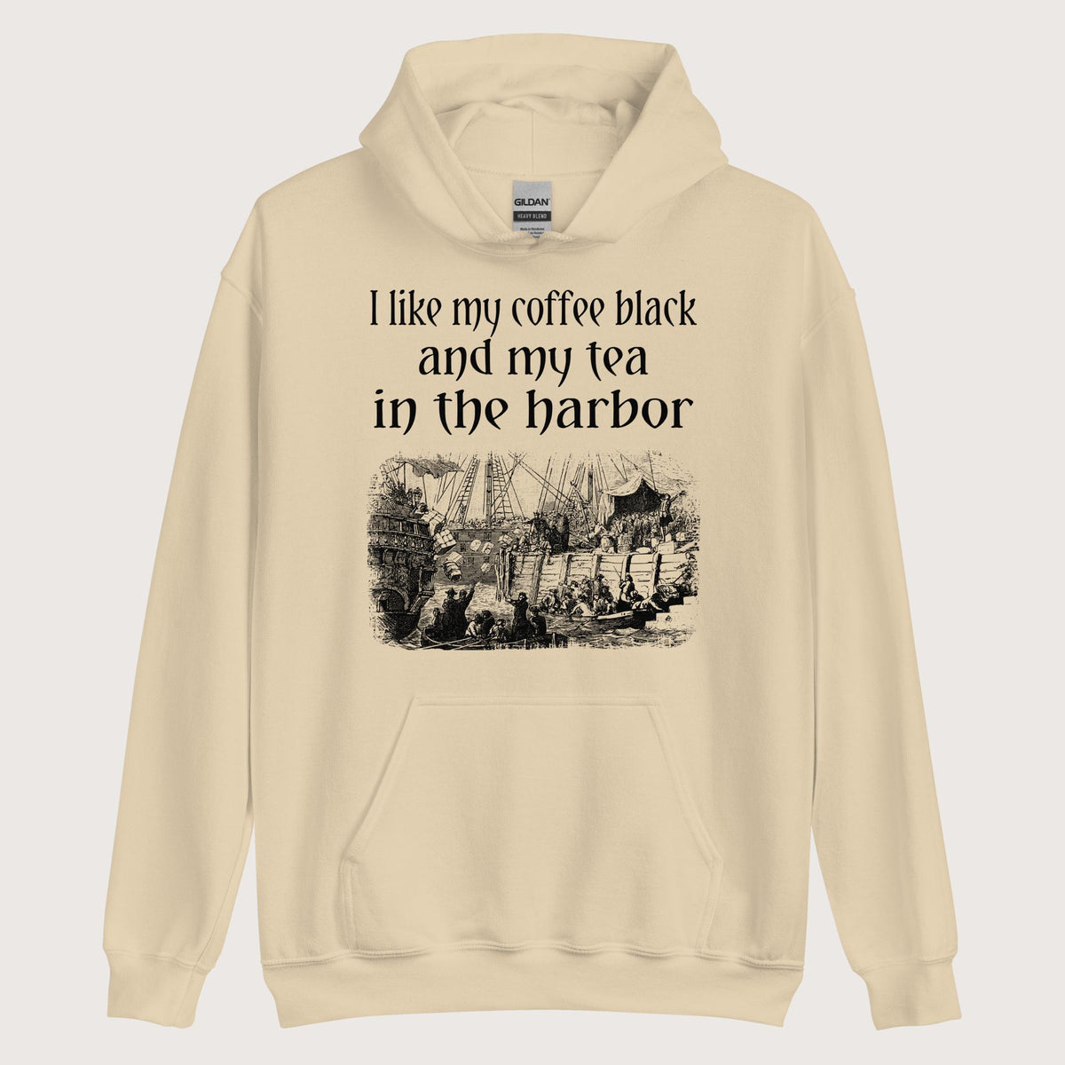 Sand Coffee Black Tea in the Harbor Hoodie - history buff gift by HistoHead