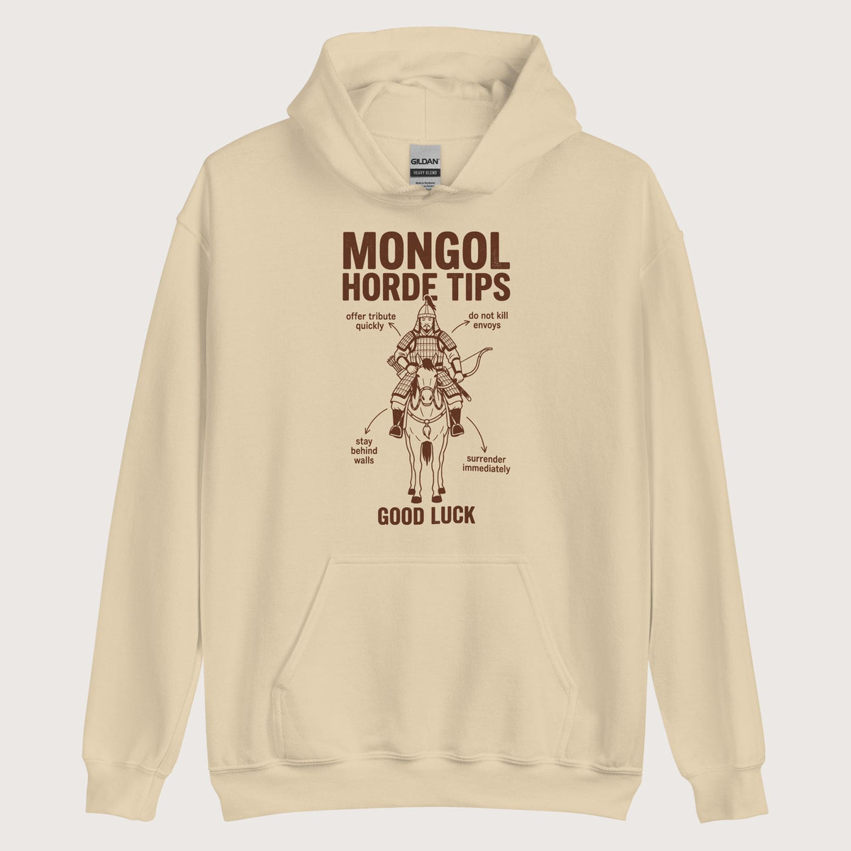 Sand Mongol Horde Tips Hoodie - history buff gift by HistoHead