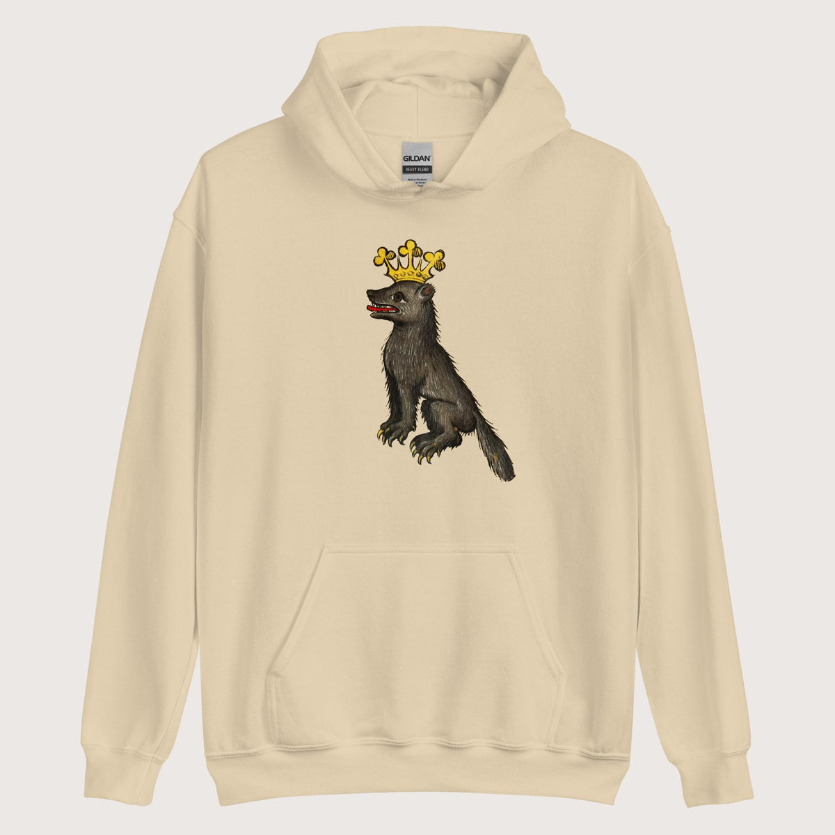 Sand Medieval Wolf King Hoodie - history buff gift by HistoHead