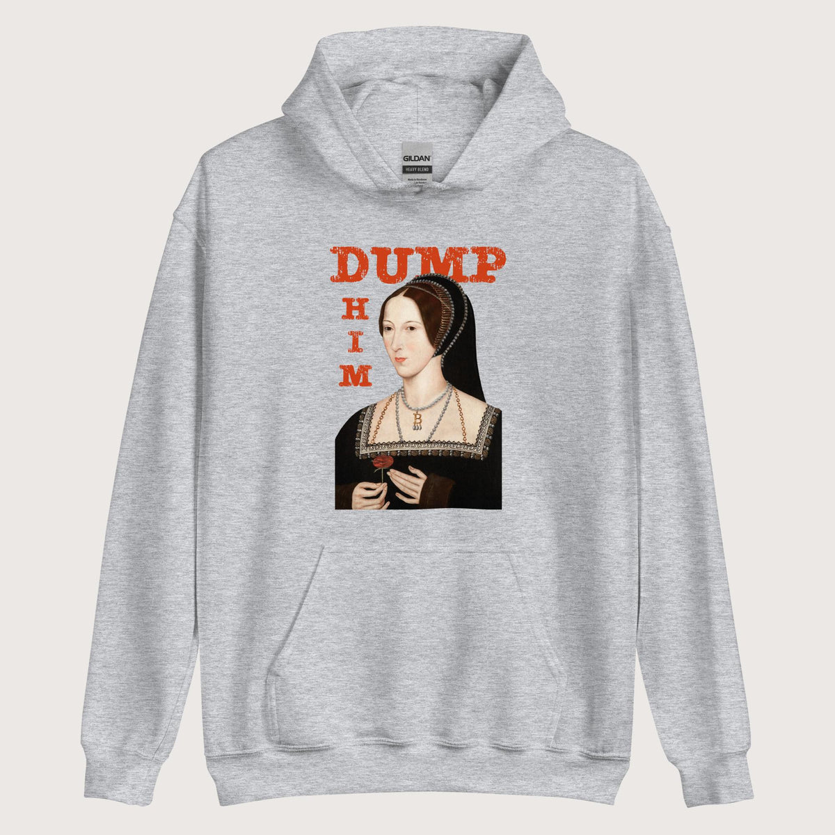 Sport Grey Anne Boleyn Dump Him Hoodie - history buff gift by HistoHead