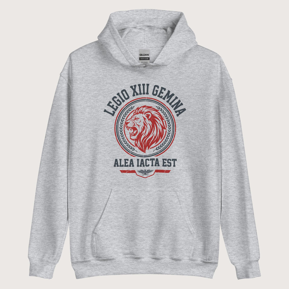 Sport Grey Legio XIII Gemina Alea Iacta Est Hoodie - history buff gift by HistoHead
