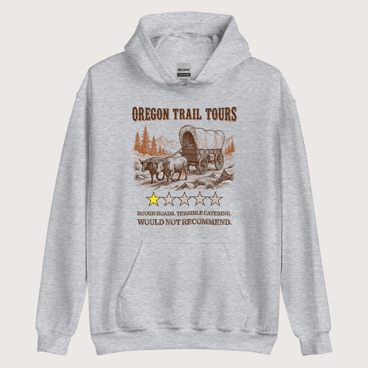 Sport Grey Oregon Trail Tours Review Hoodie - history buff gift by HistoHead