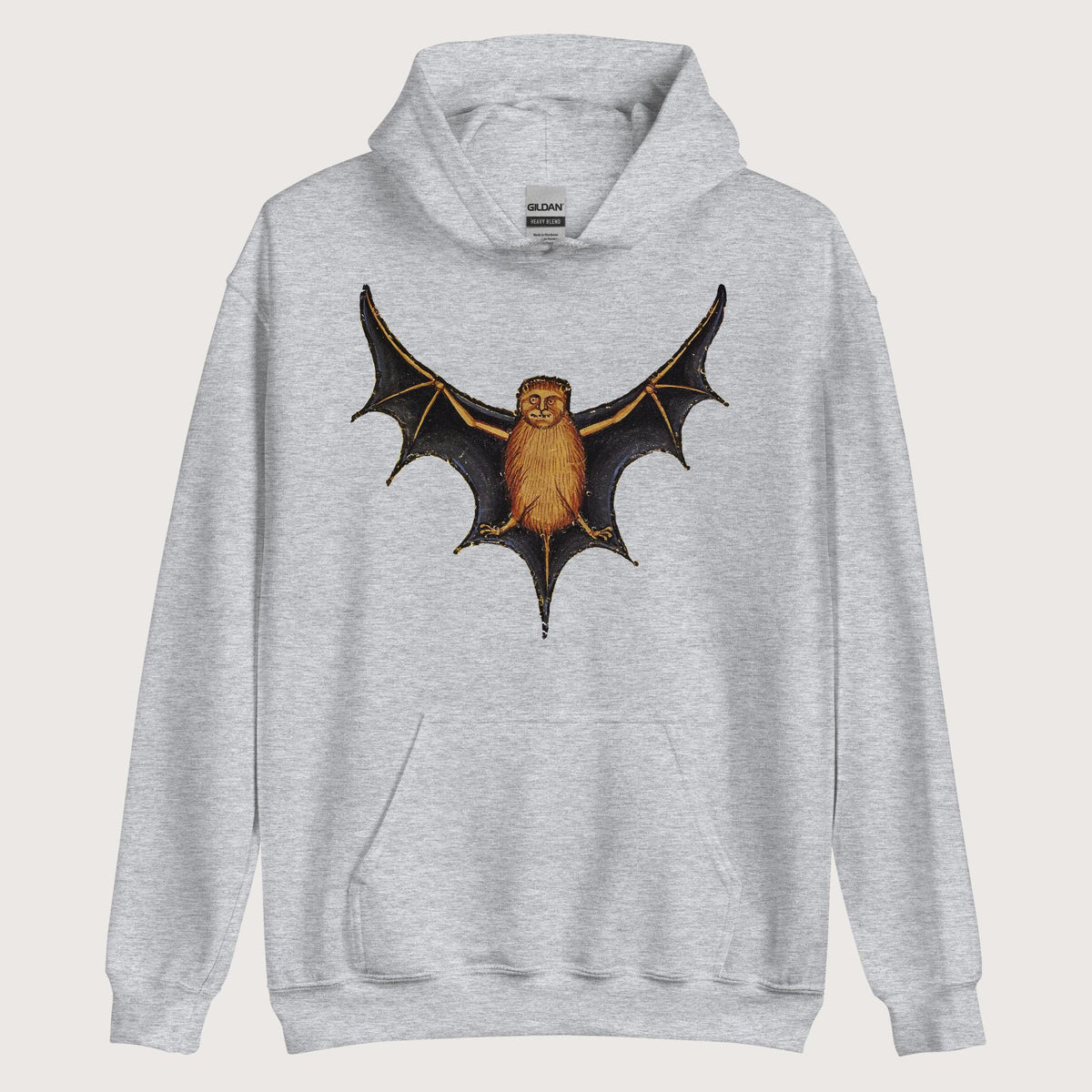 Sport Grey Weird Medieval Bat Hoodie - history buff gift by HistoHead