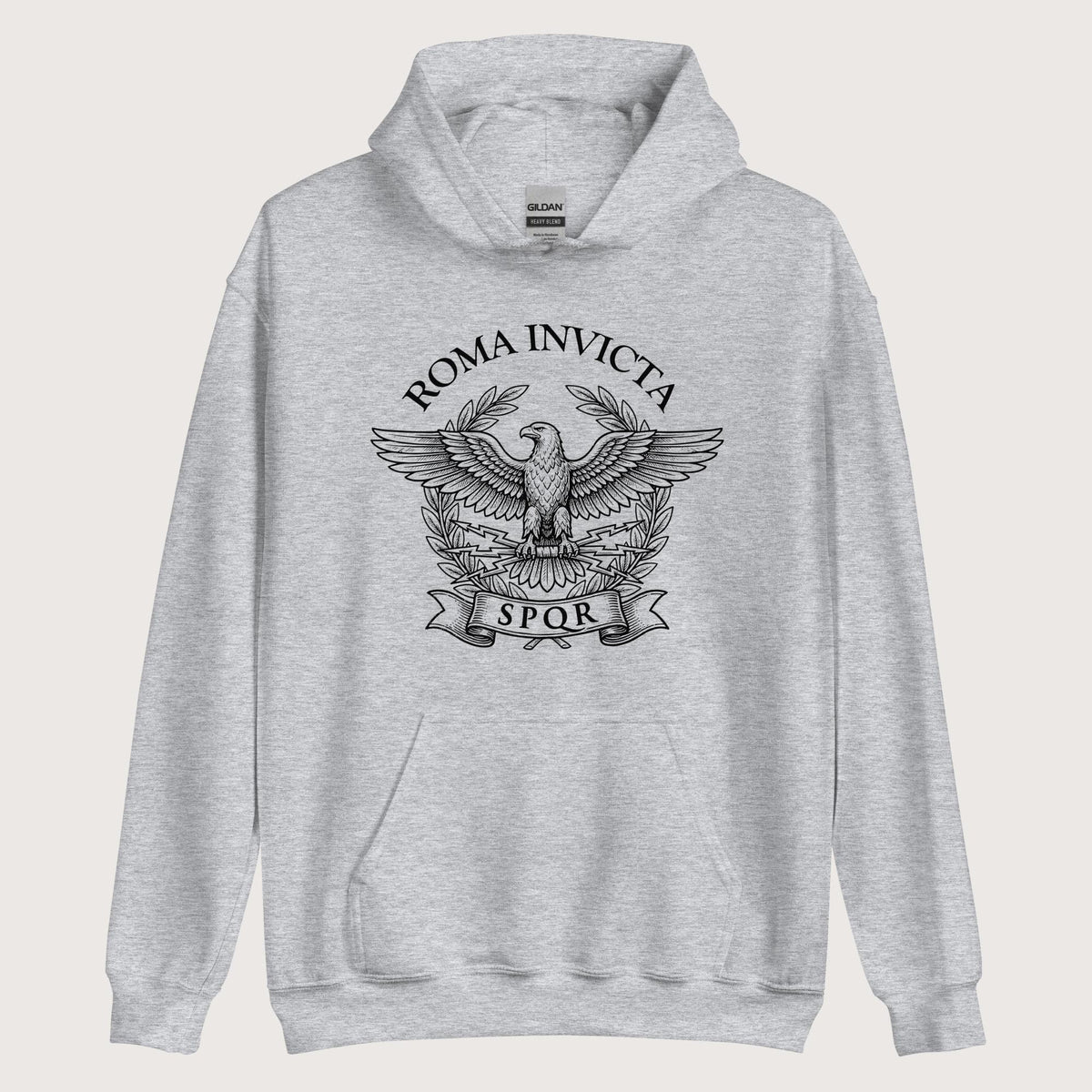 Sport Grey Roma Invicta Hoodie - history buff gift by HistoHead