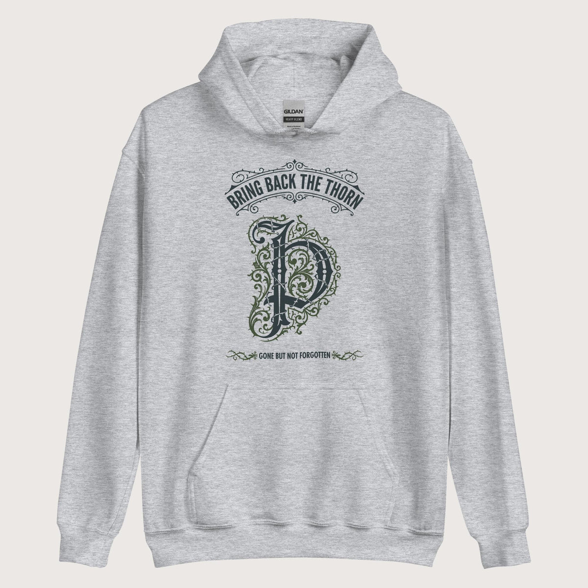 Sport Grey Bring Back the Thorn Letter Hoodie - history buff gift by HistoHead