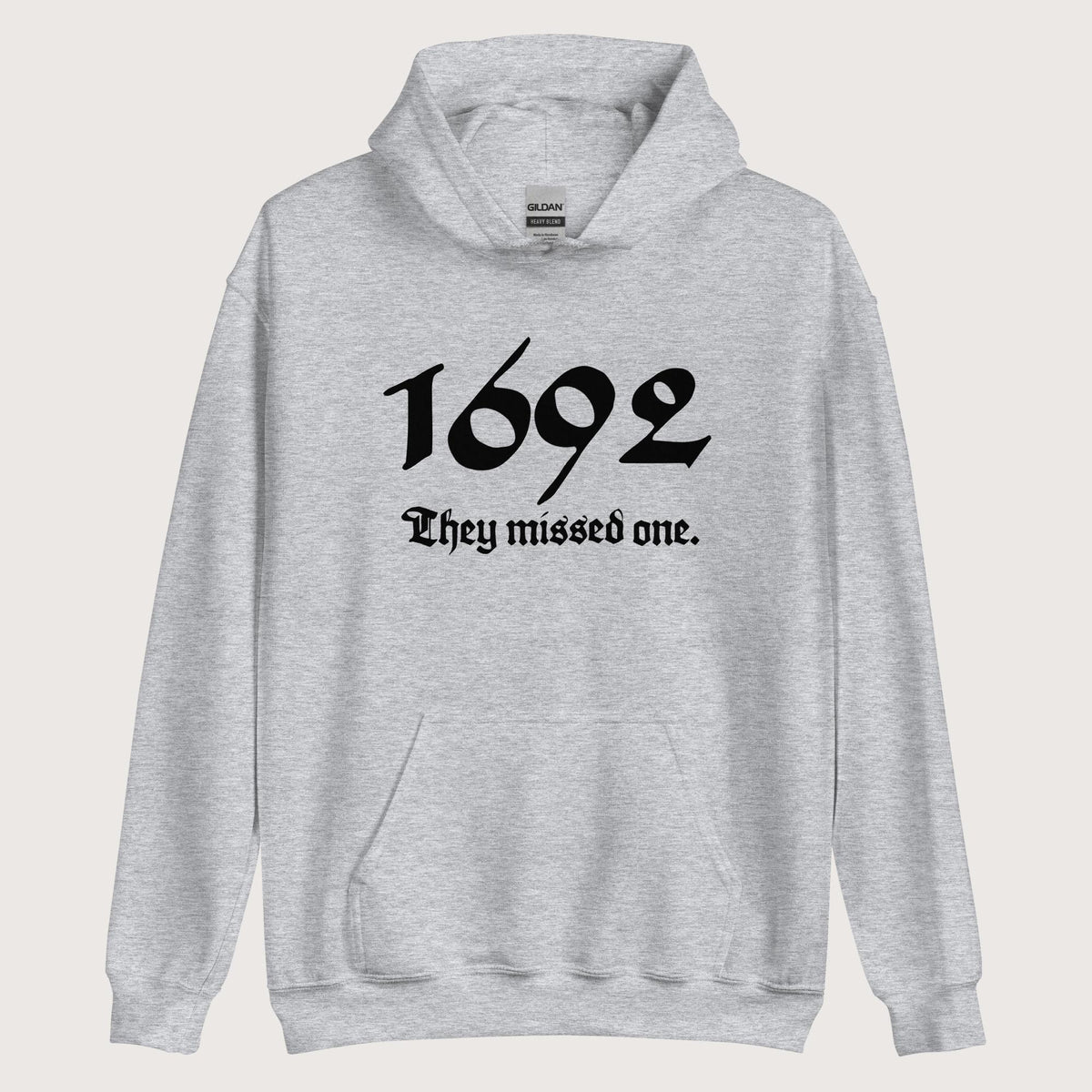 Sport Grey 1692 Witch Trials Hoodie - history buff gift by HistoHead