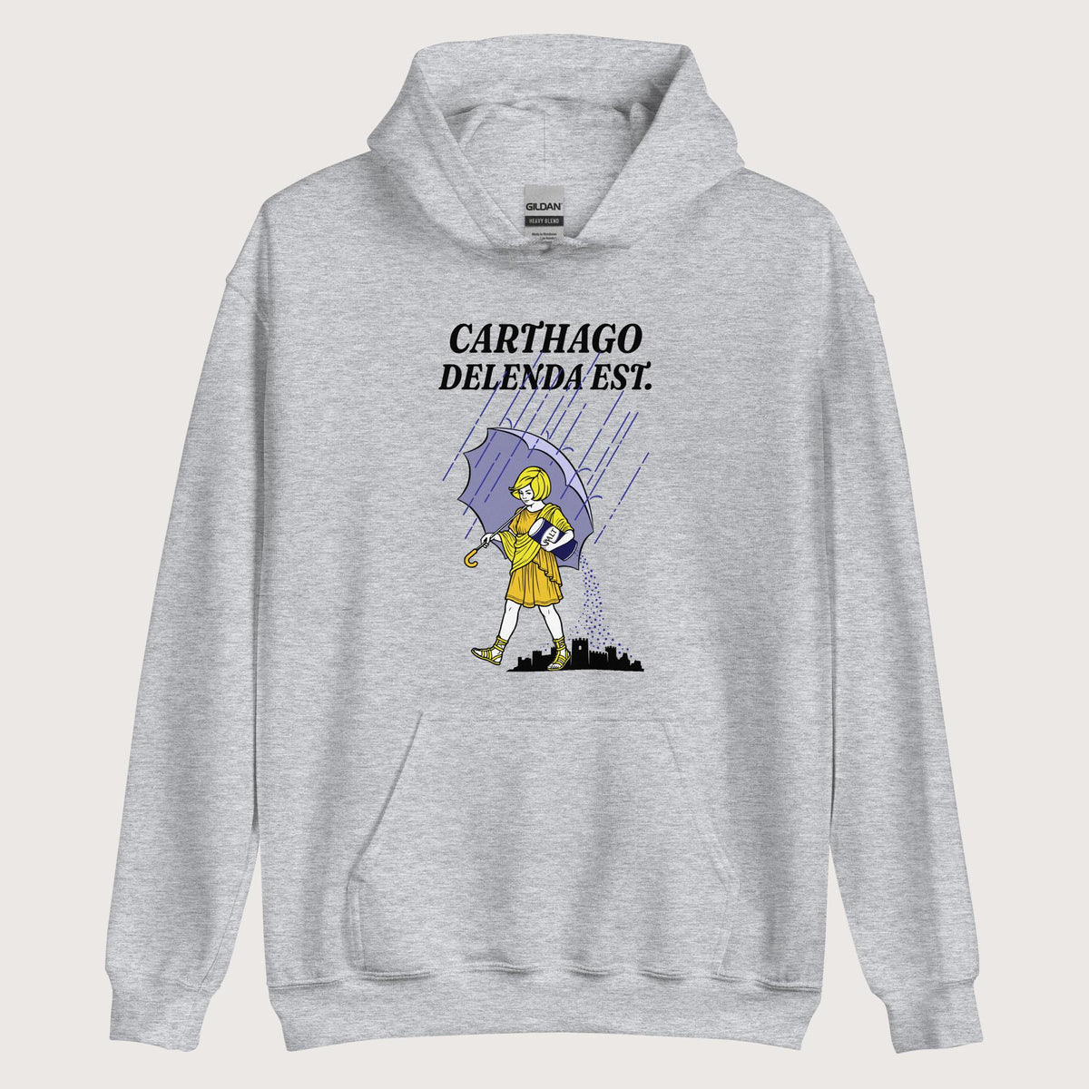 Sport Grey Carthago Delenda Est Salt Girl Hoodie - history buff gift by HistoHead