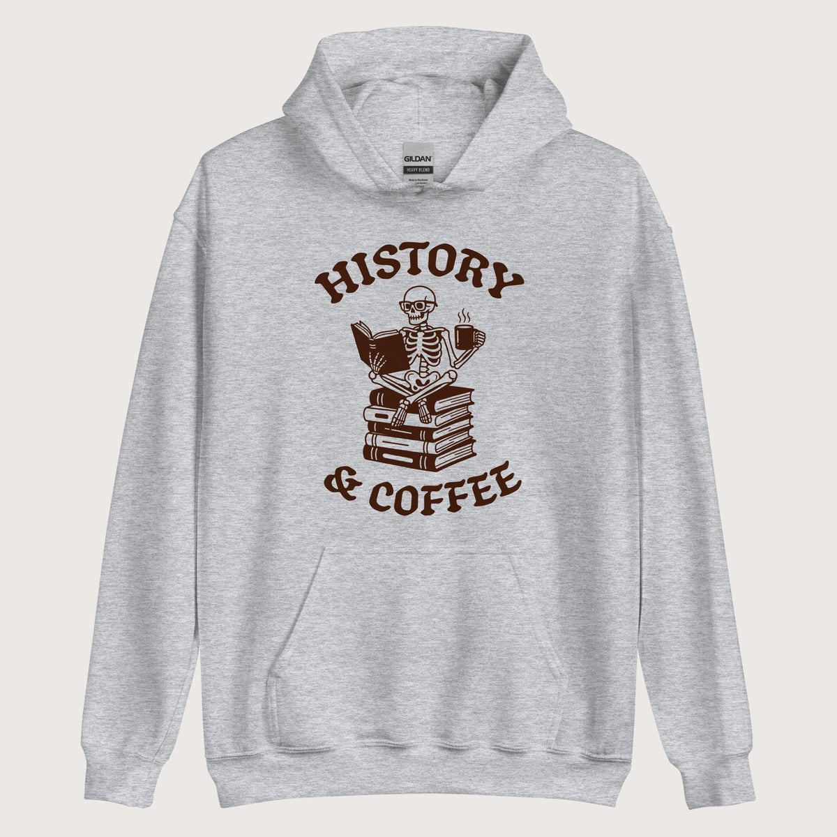 Sport Grey History & Coffee Hoodie - history buff gift by HistoHead
