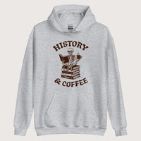 Sport Grey History & Coffee Hoodie - history buff gift by HistoHead