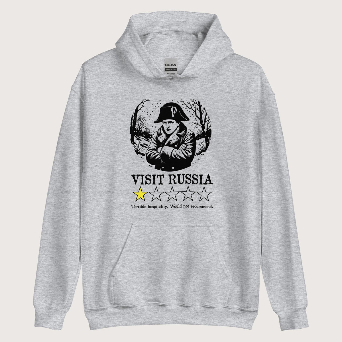 Sport Grey Napoleon Visit Russia Review Hoodie - history buff gift by HistoHead