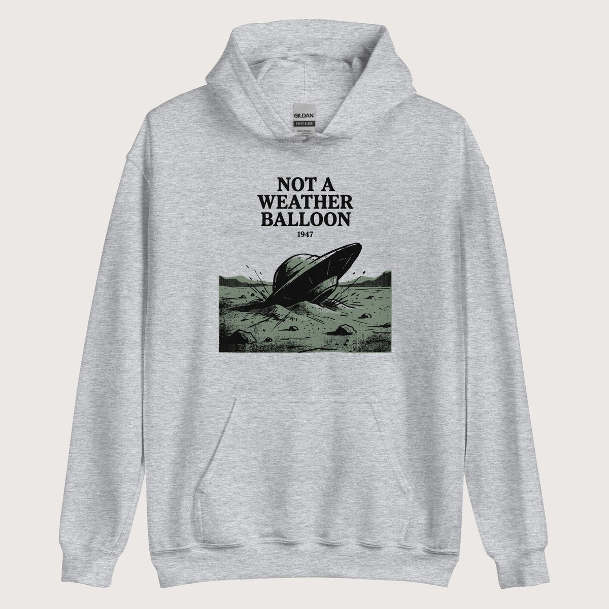 Sport Grey Roswell Weather Balloon Hoodie - history buff gift by HistoHead