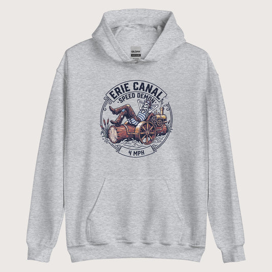 Sport Grey Erie Canal Speed Demon Hoodie - history buff gift by HistoHead