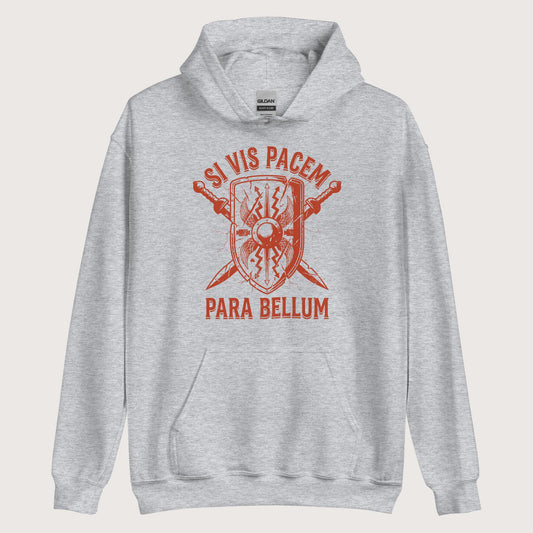 Sport Grey Si Vis Pacem Para Bellum Scutum Hoodie - history buff gift by HistoHead