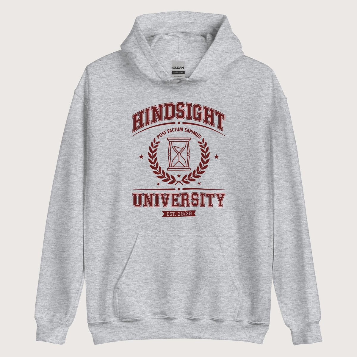 Sport Grey Hindsight University Hoodie - history buff gift by HistoHead