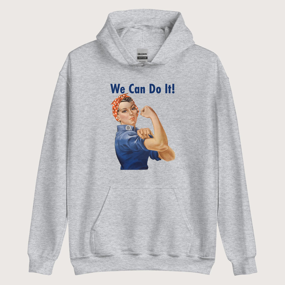 Sport Grey Rosie We Can Do It Hoodie - history buff gift by HistoHead