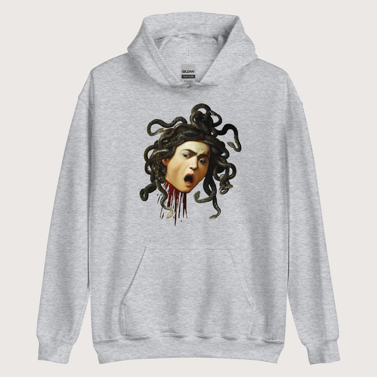 Sport Grey Medusa by Caravaggio Hoodie - history buff gift by HistoHead