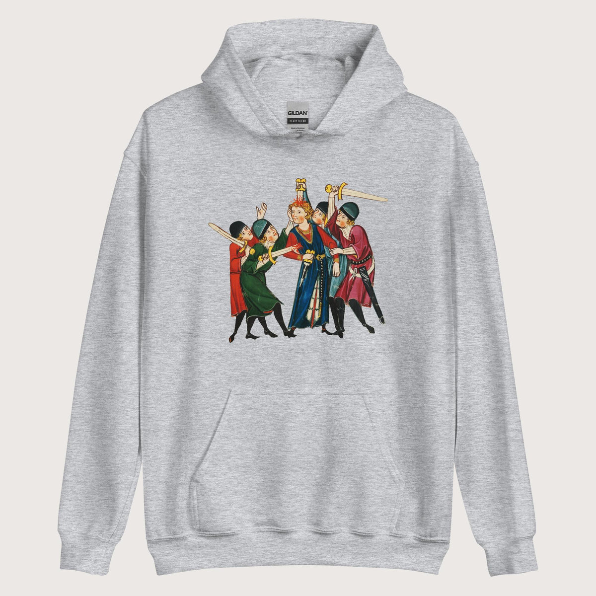 Sport Grey Medieval Positivity Hoodie - history buff gift by HistoHead