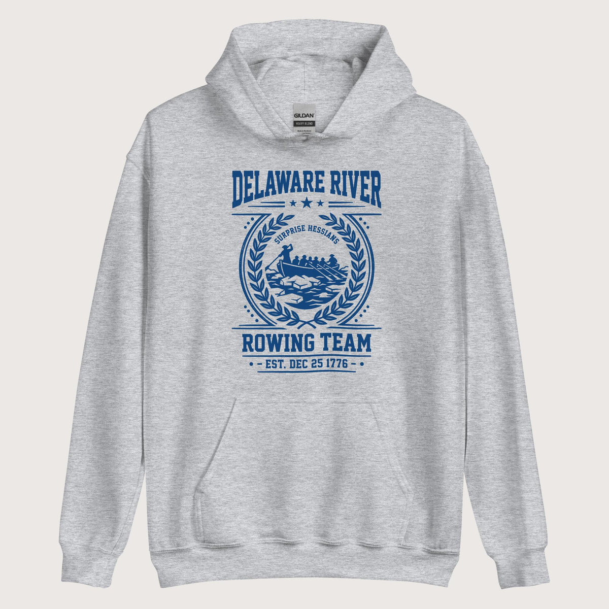 Sport Grey Delaware River Rowing Team Hoodie - history buff gift by HistoHead