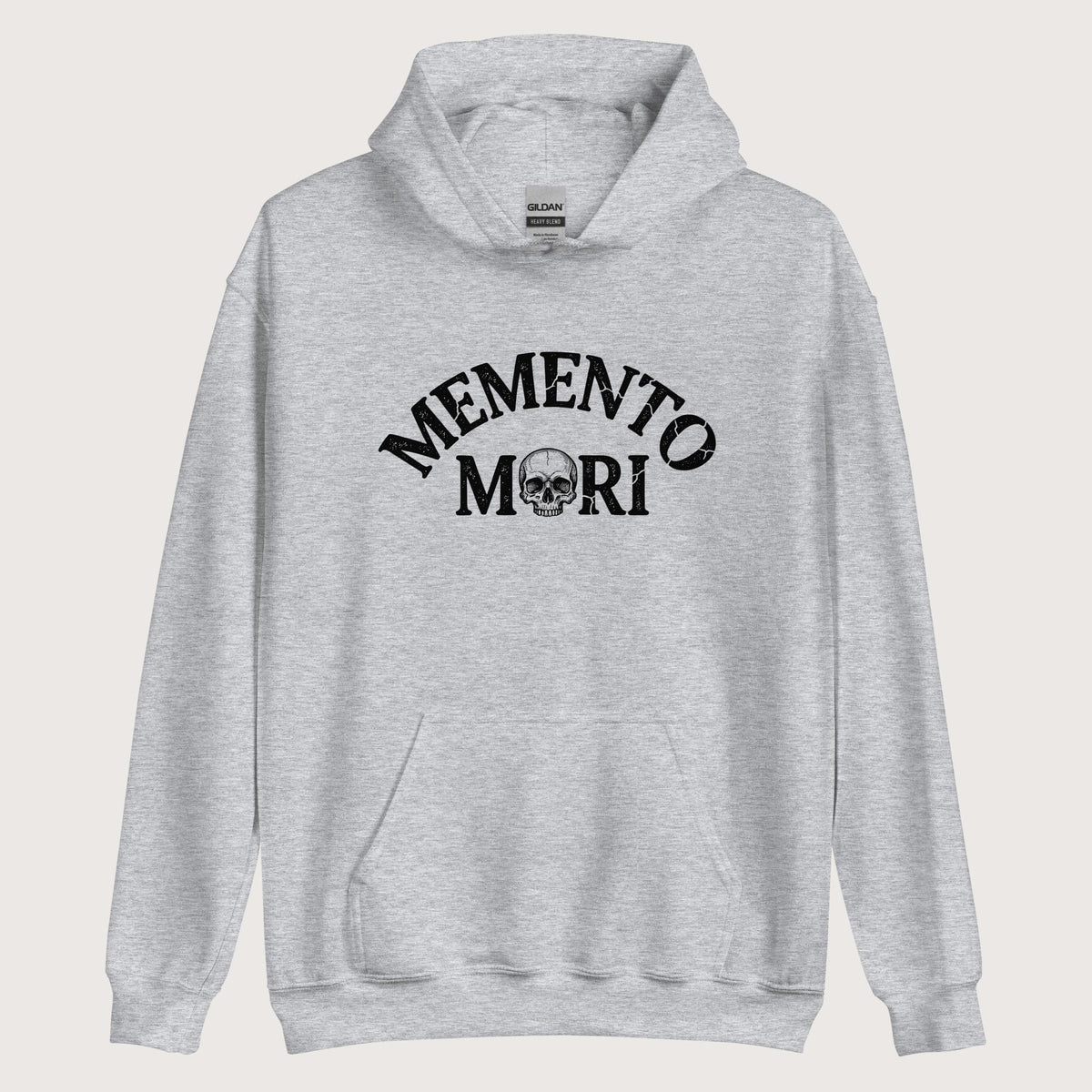 Sport Grey Memento Mori Hoodie - history buff gift by HistoHead