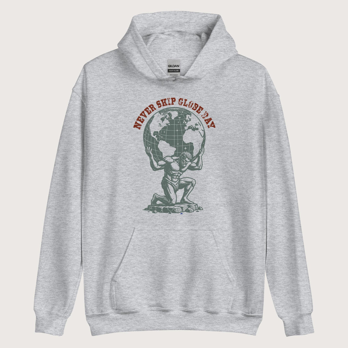 Sport Grey Atlas Never Skip Globe Day Hoodie - history buff gift by HistoHead