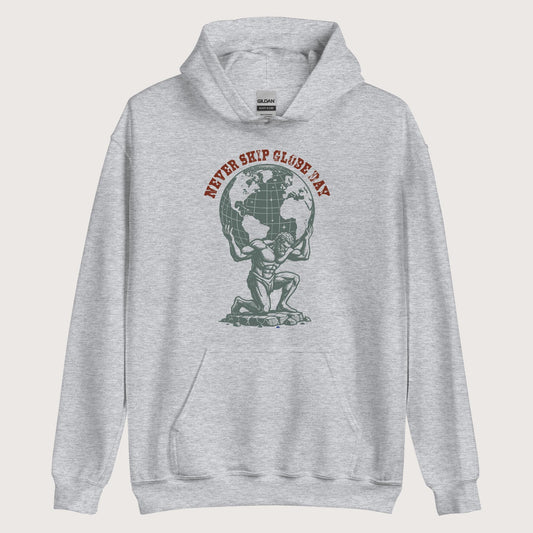 Sport Grey Atlas Never Skip Globe Day Hoodie - history buff gift by HistoHead