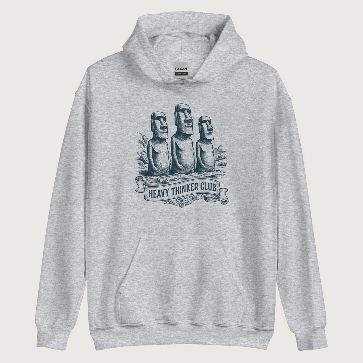Sport Grey Heavy Thinker Club Hoodie - history buff gift by HistoHead