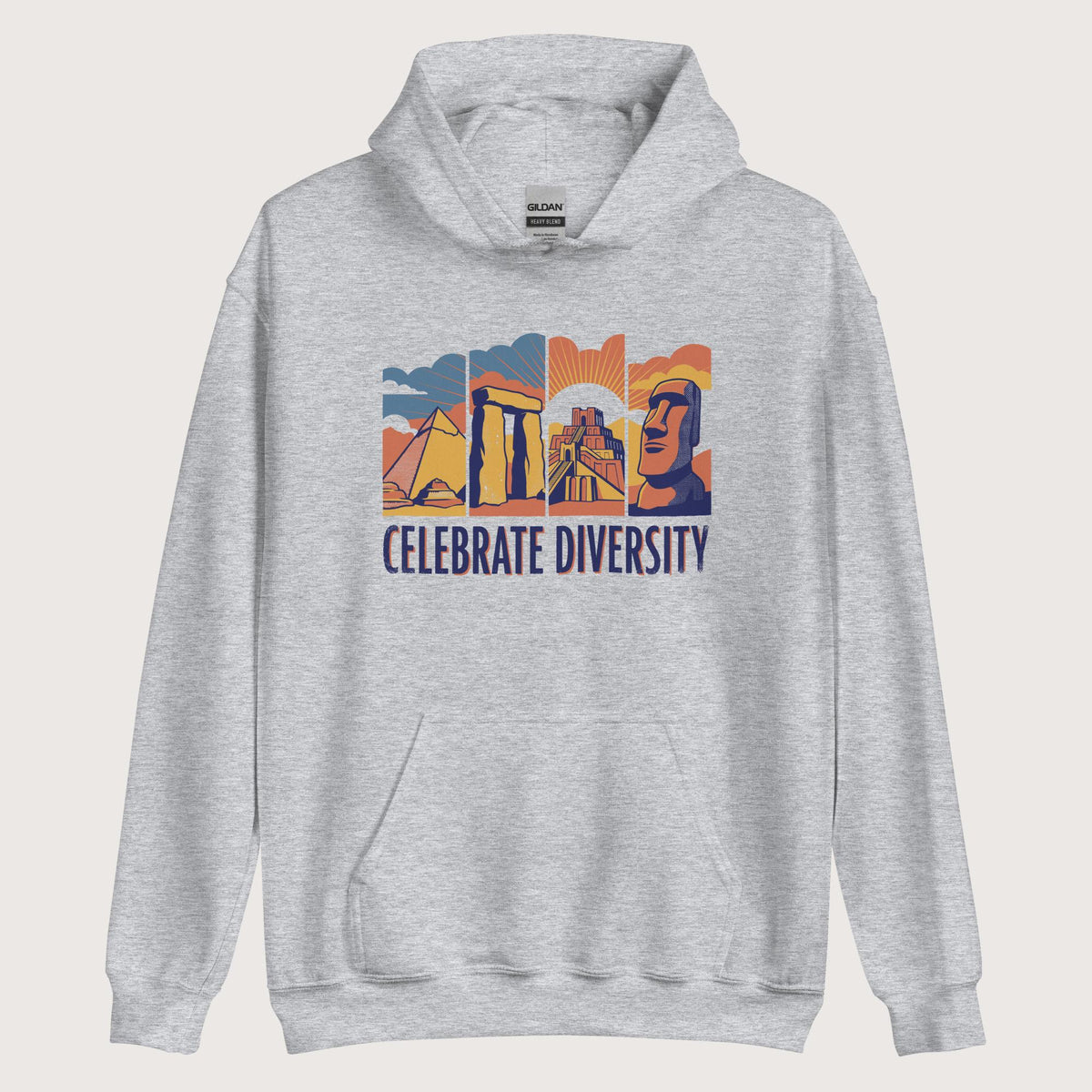 Sport Grey Celebrate Diversity Stone Wonders Edition Hoodie - history buff gift by HistoHead