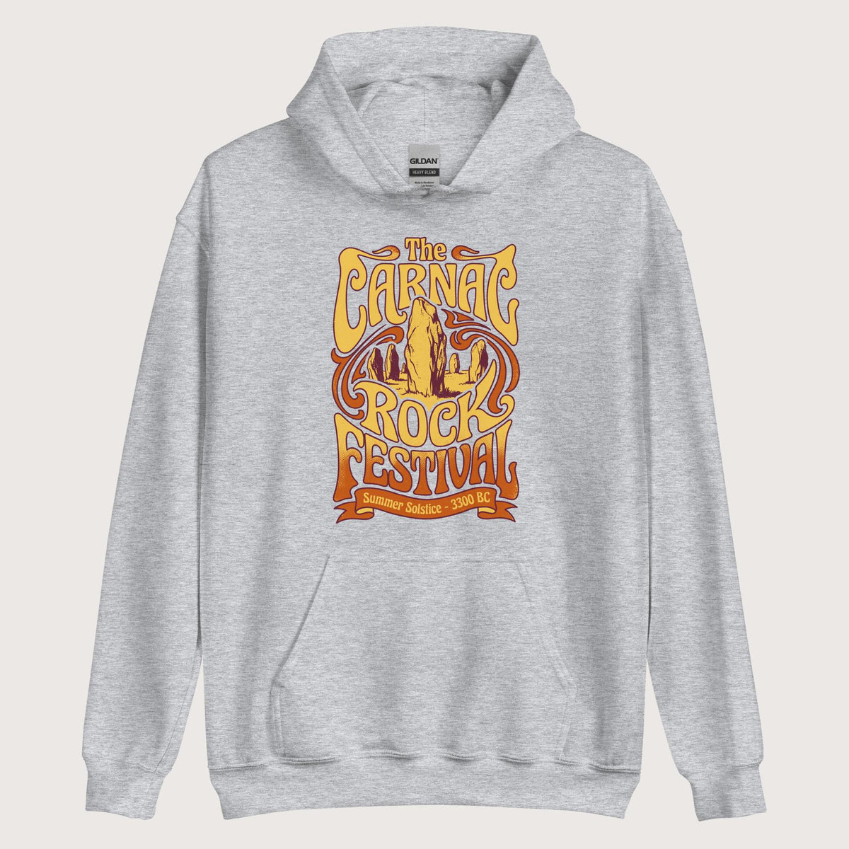 Sport Grey Carnac Rock Festival Hoodie - history buff gift by HistoHead