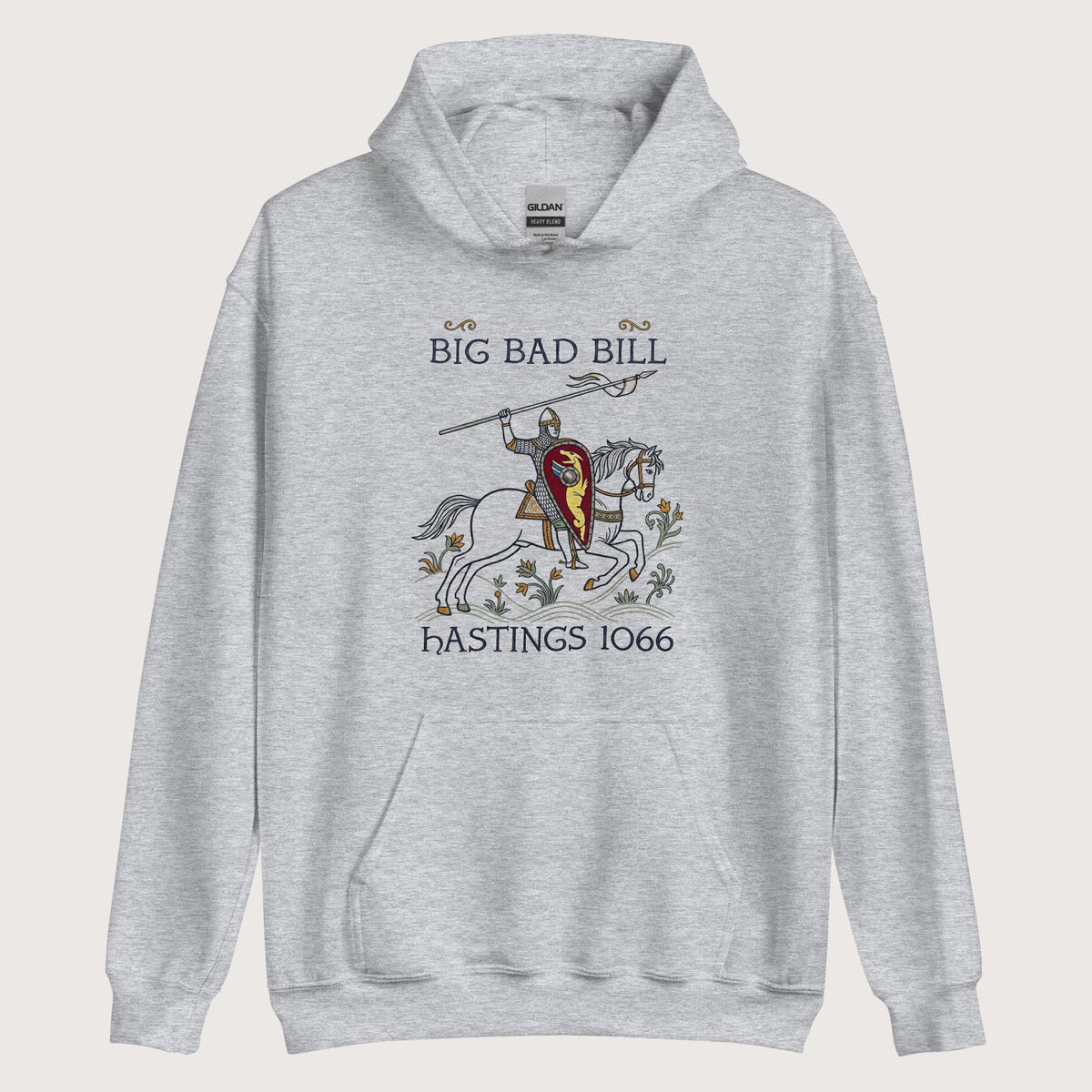 Sport Grey Big Bad Bill Hoodie - history buff gift by HistoHead