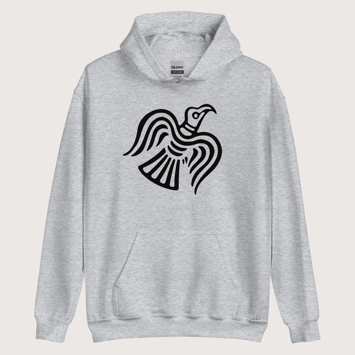 Sport Grey Viking Raven Symbol Hoodie - history buff gift by HistoHead