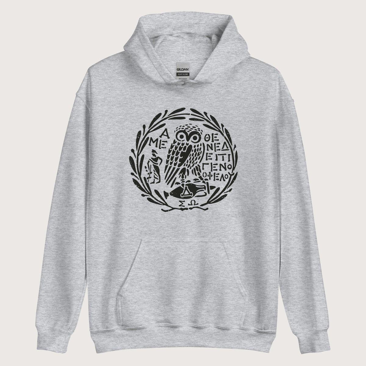 Sport Grey Owl of Athena 2 Hoodie - history buff gift by HistoHead