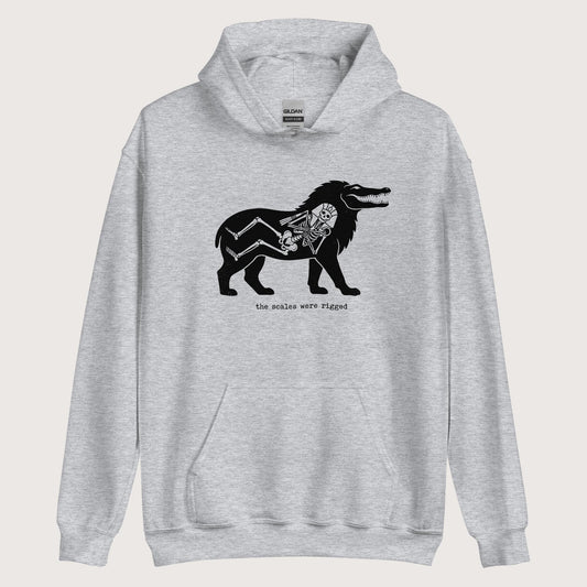 Sport Grey The Scales Were Rigged Hoodie - history buff gift by HistoHead