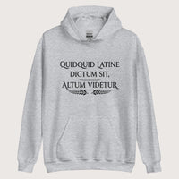 Sport Grey Whatever Is Said in Latin Seems Deep Hoodie - history buff gift by HistoHead