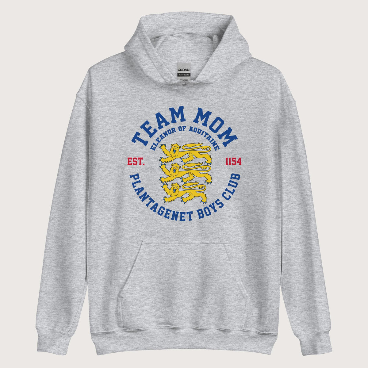 Sport Grey Team Mom Eleanor of Aquitaine Hoodie - history buff gift by HistoHead