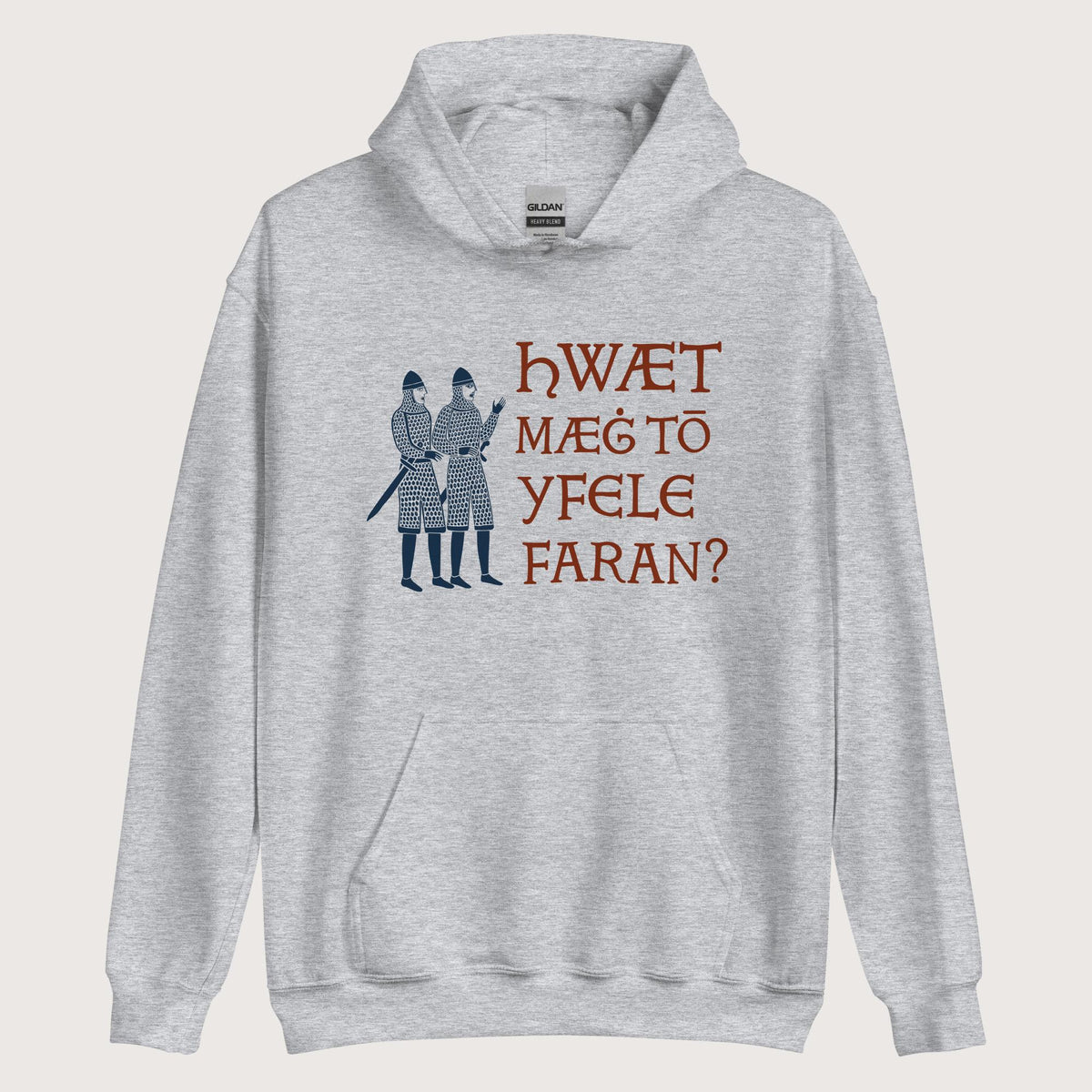 Sport Grey What Could Possibly Go Wrong in Old English Hoodie - history buff gift by HistoHead