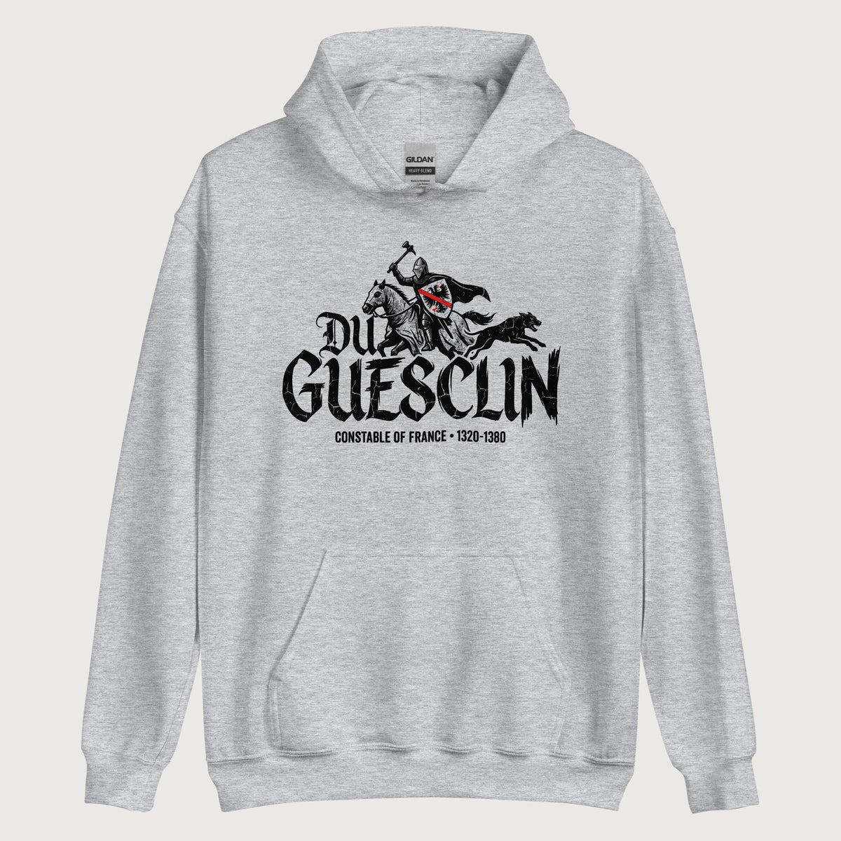 Sport Grey Du Guesclin Hoodie - history buff gift by HistoHead