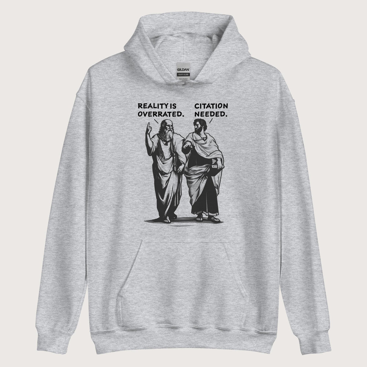 Sport Grey Plato & Aristotle Debate Hoodie - history buff gift by HistoHead