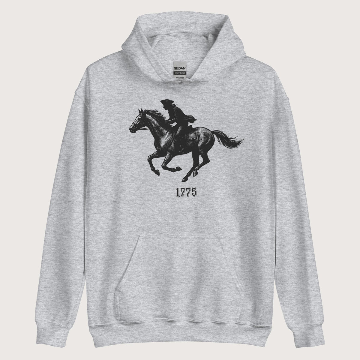 Sport Grey Paul Revere Hoodie - history buff gift by HistoHead