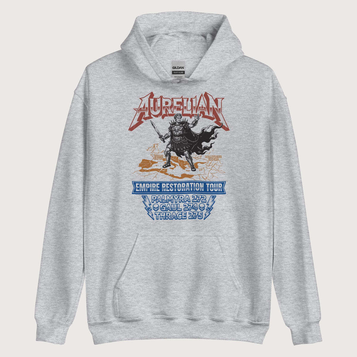 Sport Grey Aurelian Empire Restoration Tour Hoodie - history buff gift by HistoHead