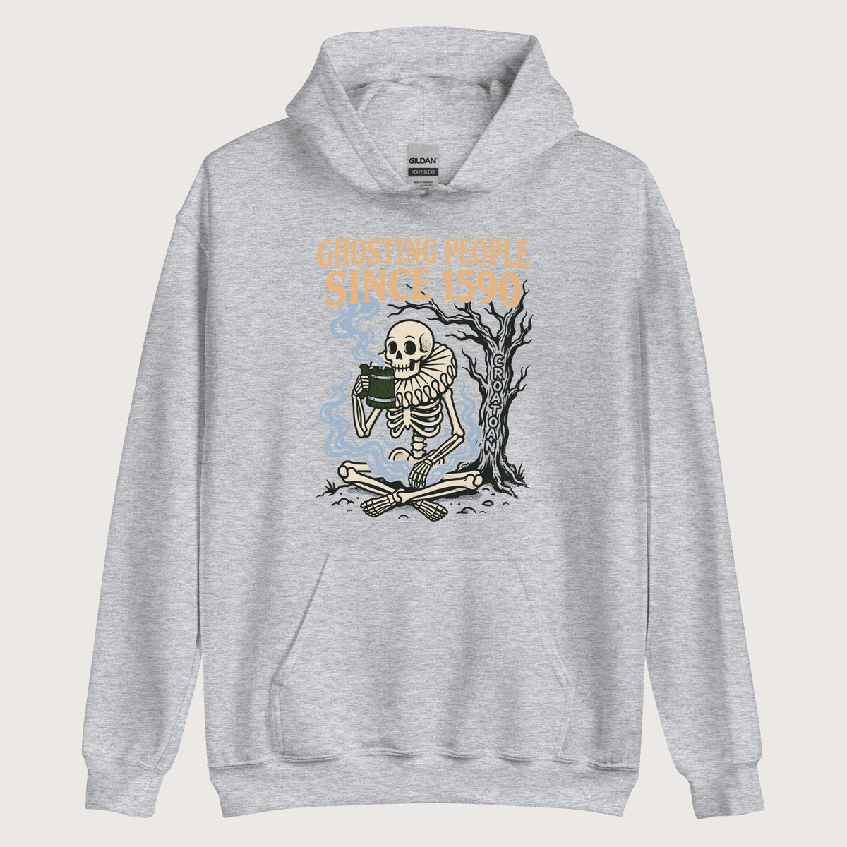 Sport Grey Roanoke Colony Ghosting Since 1590 Hoodie - history buff gift by HistoHead