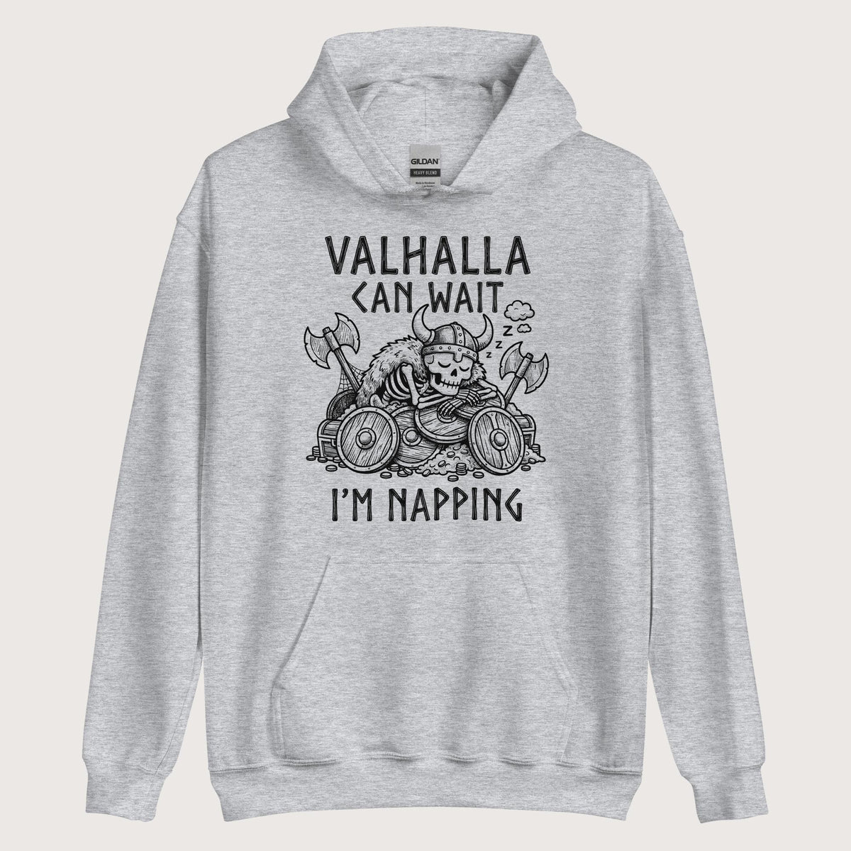 Sport Grey Valhalla Can Wait Hoodie - history buff gift by HistoHead