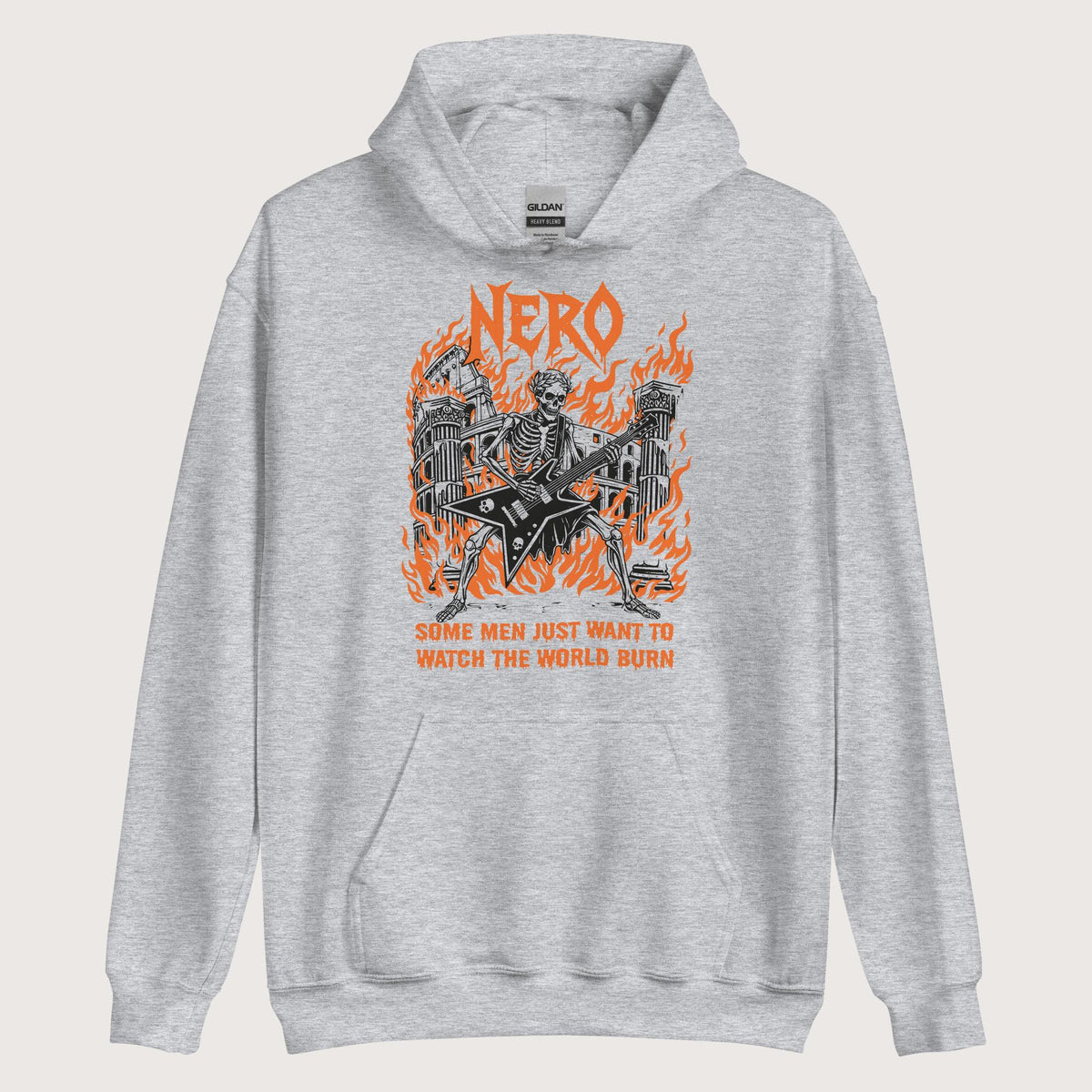 Sport Grey Nero Watch the World Burn Hoodie - history buff gift by HistoHead