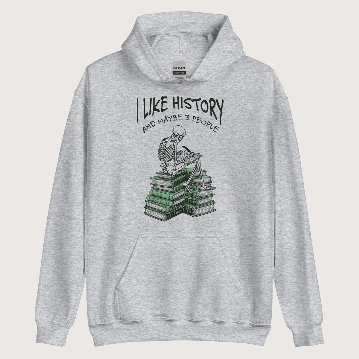 Sport Grey I Like History and Maybe 3 People Hoodie - history buff gift by HistoHead