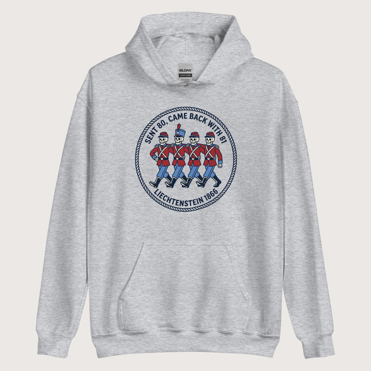 Sport Grey Liechtenstein 1866 Hoodie - history buff gift by HistoHead