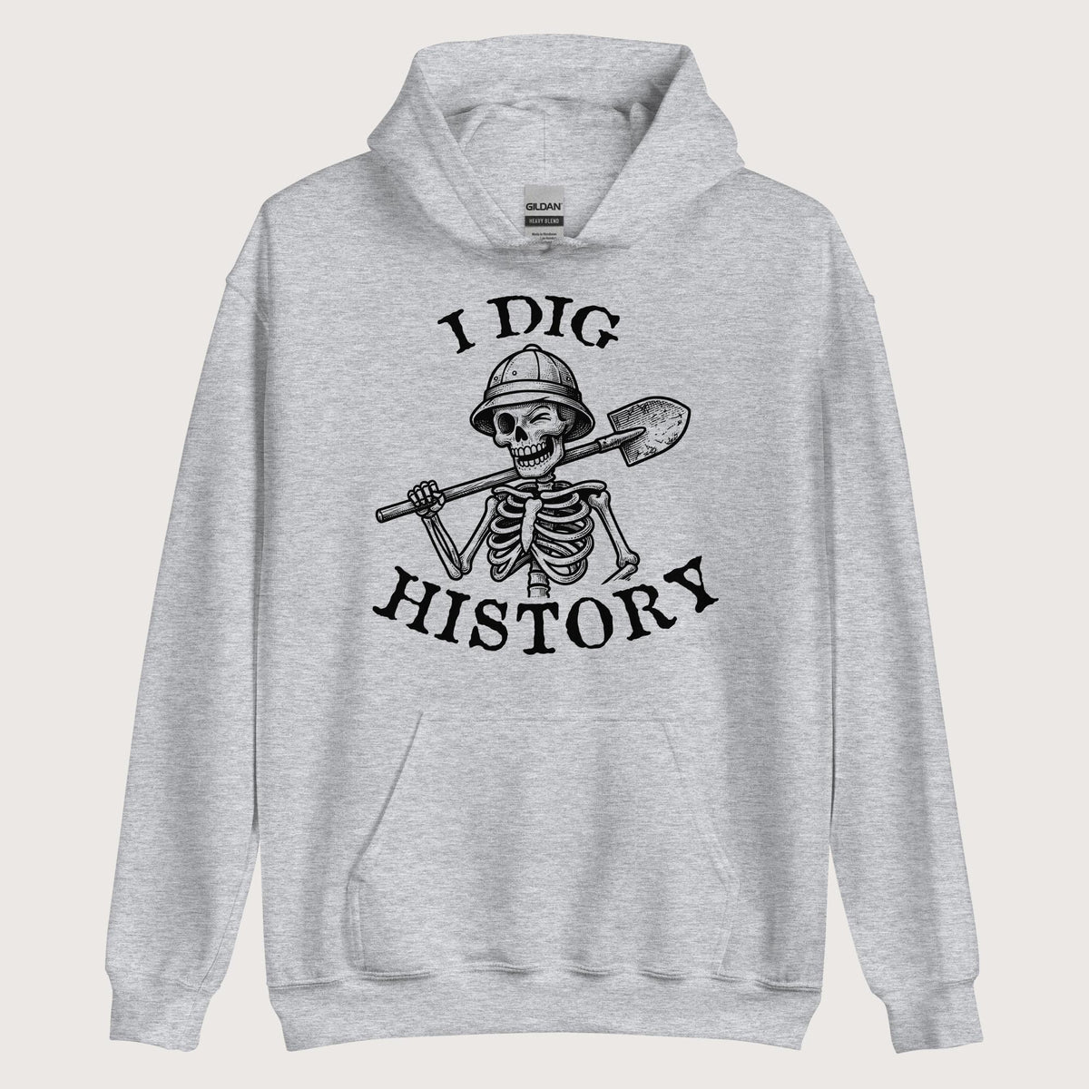 Sport Grey I Dig History Hoodie - history buff gift by HistoHead