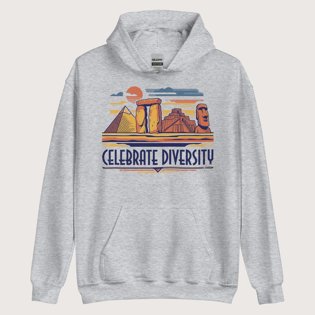 Sport Grey Celebrate Diversity Stone Wonders Hoodie - history buff gift by HistoHead